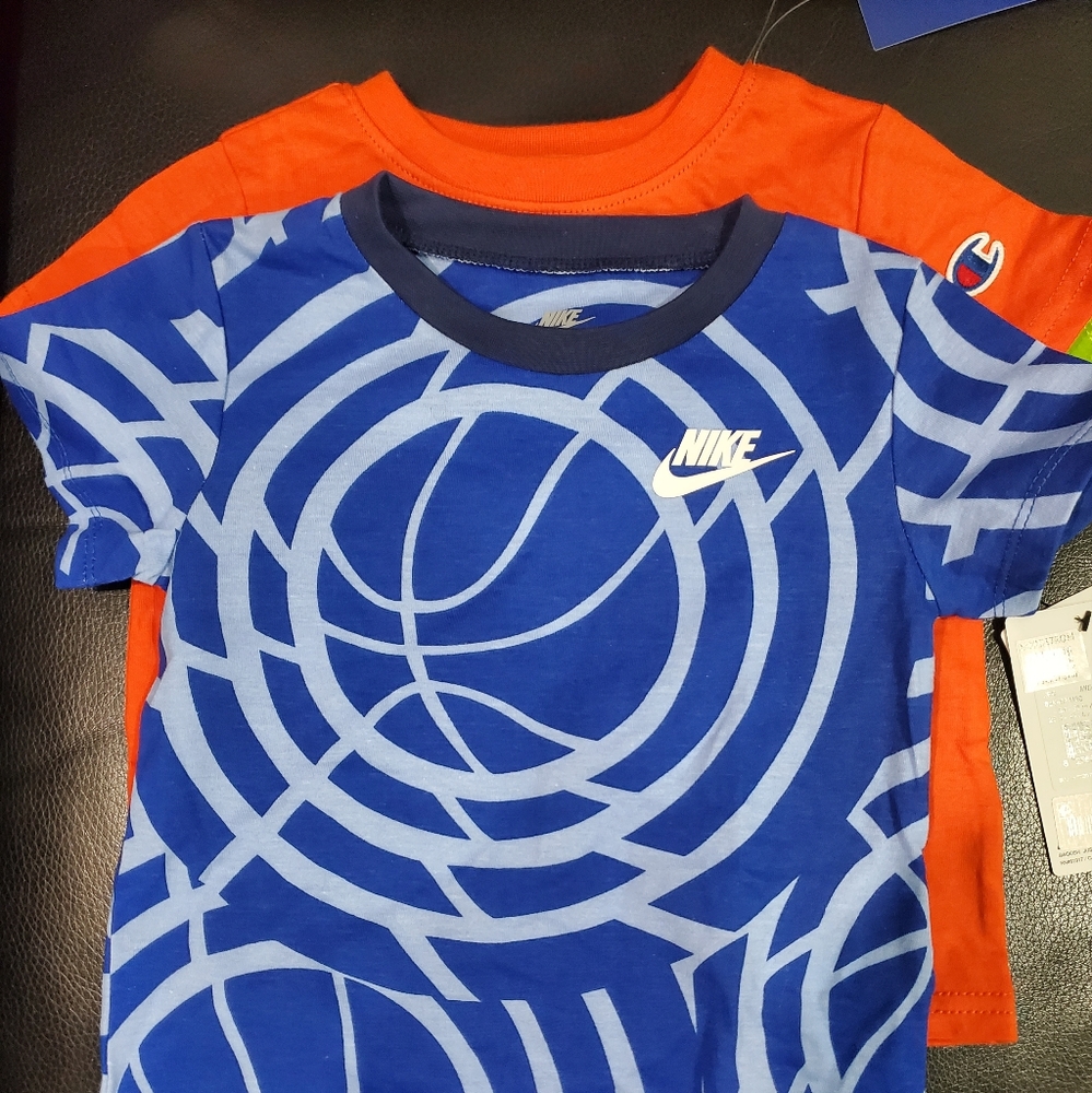 Three size 24 months new with tags tee shirts red,lime green,blue print